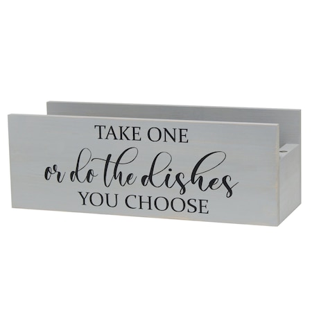 Elegant Designs Kitchen Organizer Take One or do the Dishes You Choose Script in Black and Marker Slot, Gray HG2035-GRY